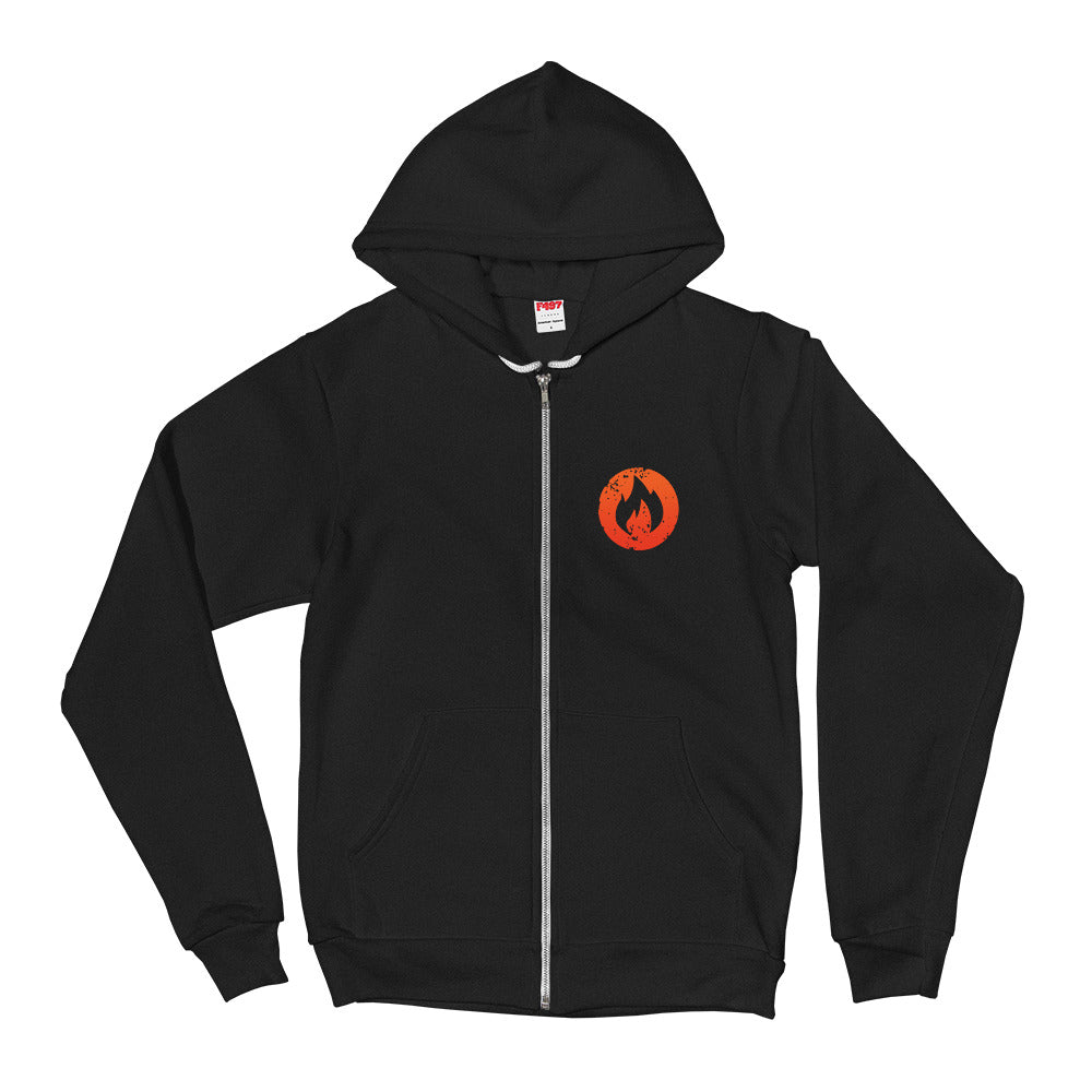 Bonfire Flame - Zip up Hoodie